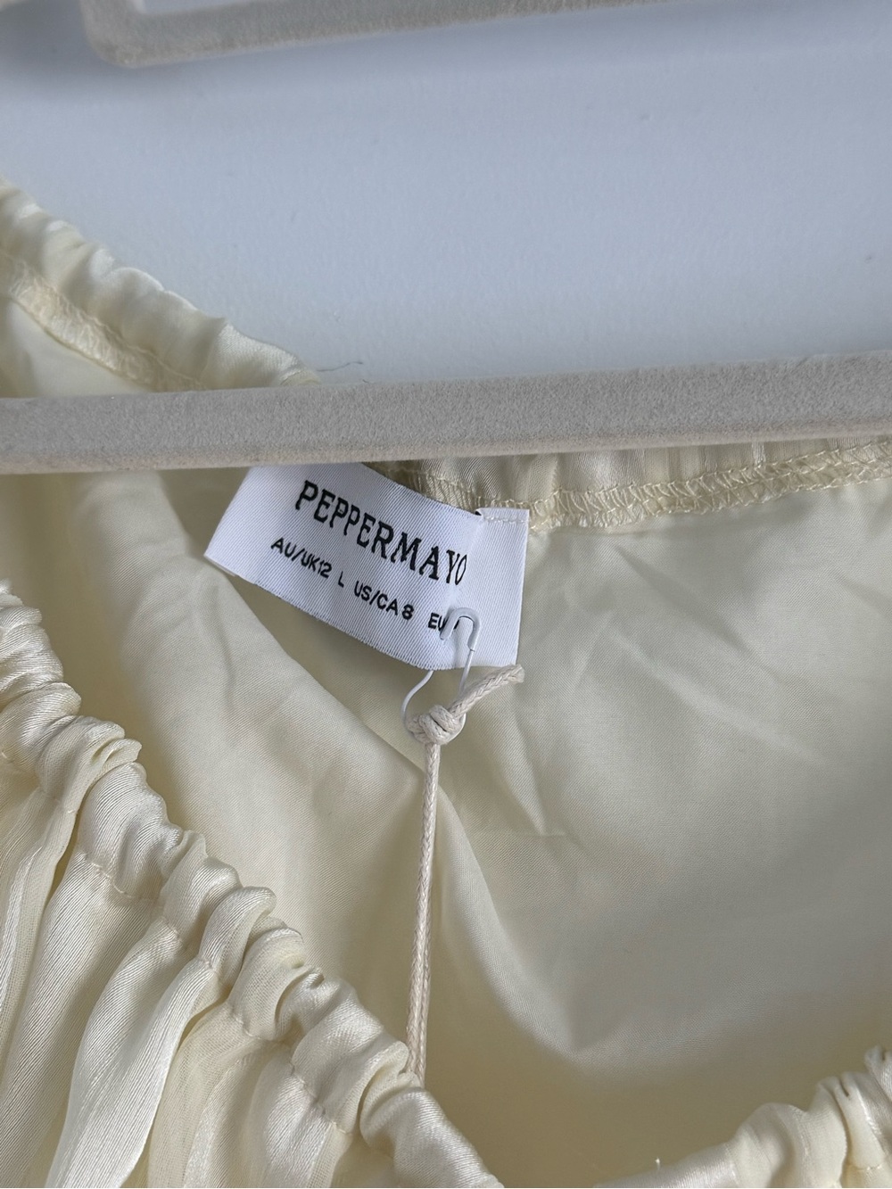 Peppermayo Ivory Off-Shoulder Balloon Sleeve Mini Dress - Picture 4 of 5